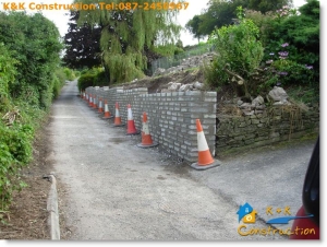Retaining Wall Construction Cork with K&K Construction Tel:087-2450967